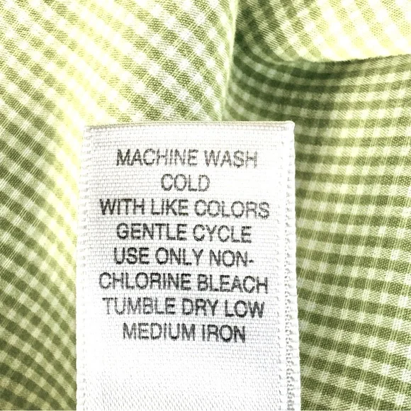 Avenue The Pleat Shirt Apple Green White Gingham Button Front 3/4 Sleeve 18/20 - Picture 14 of 14